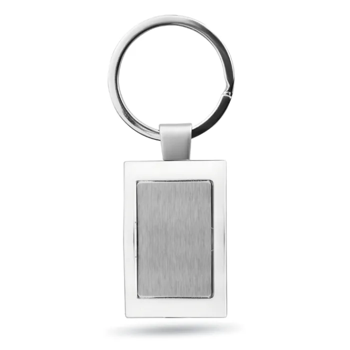 Gift Campaign Portachiavi con logo elegante in zinco in confezione singola Chrome> Portachiavi In Metallo