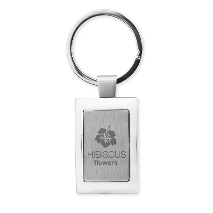 Gift Campaign Portachiavi con logo elegante in zinco in confezione singola Chrome> Portachiavi In Metallo