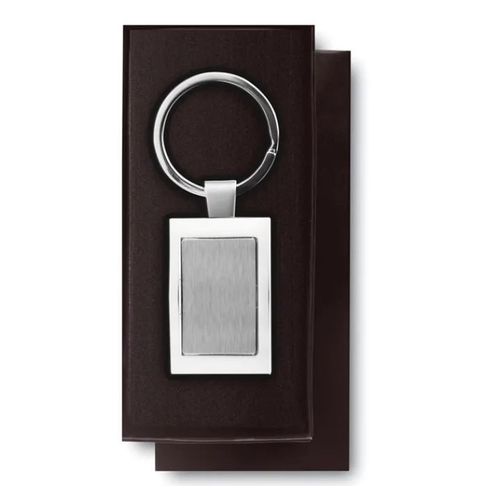 Gift Campaign Portachiavi con logo elegante in zinco in confezione singola Chrome> Portachiavi In Metallo