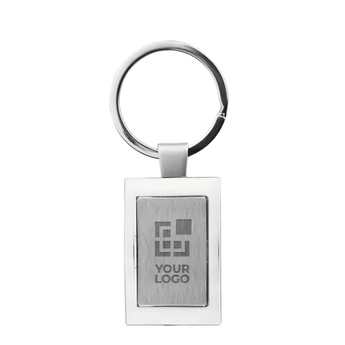 Gift Campaign Portachiavi con logo elegante in zinco in confezione singola Chrome> Portachiavi In Metallo