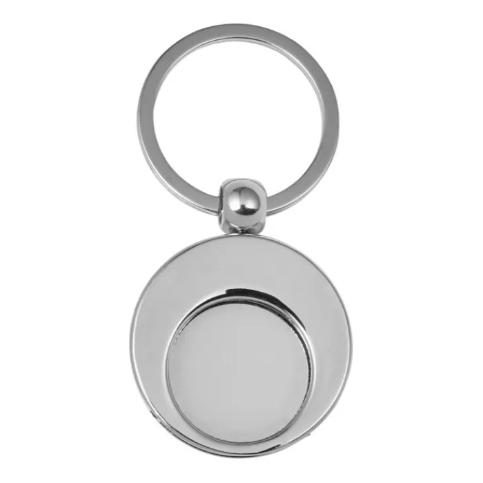 Gift Campaign Portachiavi con logo rotondo in metallo con gettone carrello KeyCoin> Portachiavi In Metallo