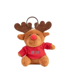 Gift Campaign Portachiavi con renna di peluche con maglietta personalizzabile></noscript> Gadget Natalizi