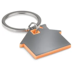 Gift Campaign Portachiavi di metallo personalizzati bicolore a forma di casa Home></noscript> Portachiavi In Metallo