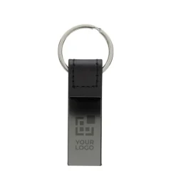 Gift Campaign Portachiavi elegante in lega di zinco e PU riciclati RCS></noscript> Portachiavi In Metallo