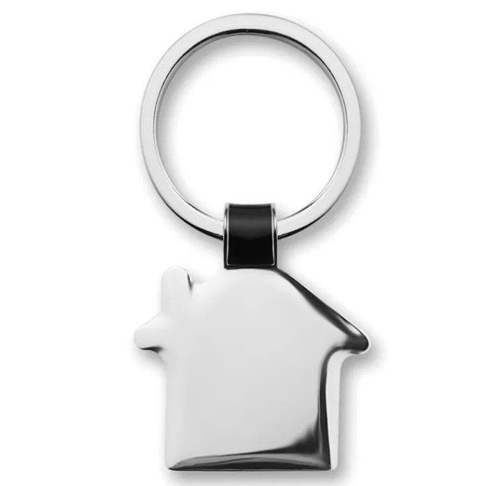 Gift Campaign Portachiavi gadget metallico lucido a forma di casetta Domus> Portachiavi In Metallo