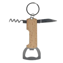 Gift Campaign Portachiavi in bambù con apribottiglie e cavatappi> Portachiavi Apribottiglie|Apribottiglie Personalizzati