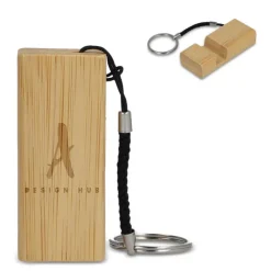Gift Campaign Portachiavi in bambù con cordino e supporto per cellulare></noscript> Portachiavi In Legno