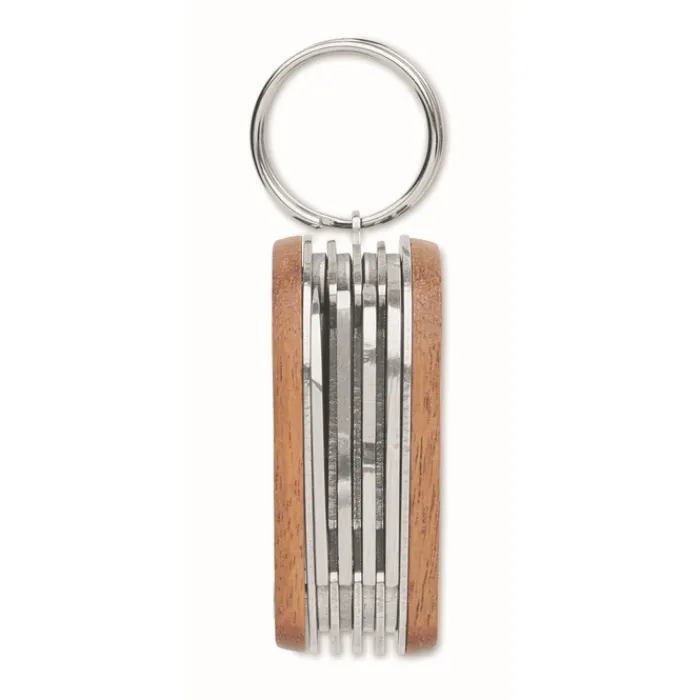 Gift Campaign Portachiavi in di acacia con coltellino multiuso a 7 funzioni> Portachiavi In Legno