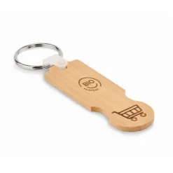 Gift Campaign Portachiavi in rettangolare con gettone carrello spesa Trolley> Portachiavi In Legno