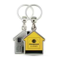 Gift Campaign Portachiavi in metallo a forma di casa con inserto di carta interno> Portachiavi In Metallo