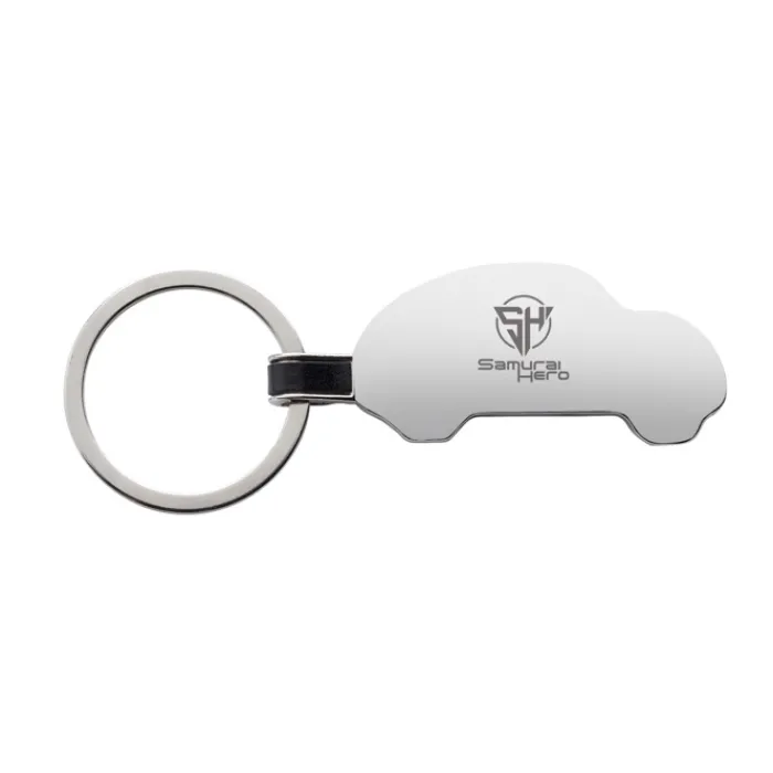 Gift Campaign Portachiavi in metallo con incisione a forma di auto in lega di zinco riciclato> Portachiavi In Metallo