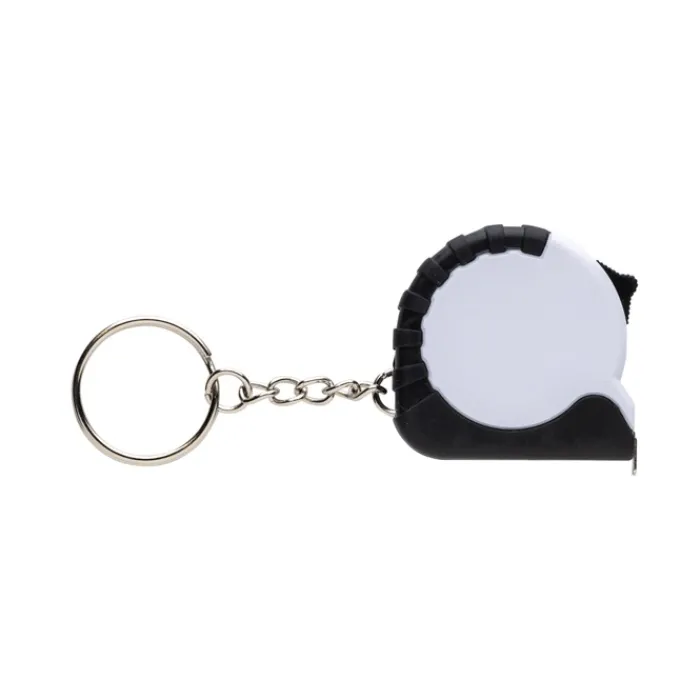 Gift Campaign Portachiavi in plastica riciclata e acciaio con metro a nastro 1M> Portachiavi In Metallo