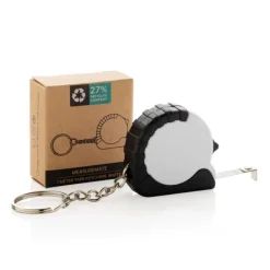 Gift Campaign Portachiavi in plastica riciclata e acciaio con metro a nastro 1M><noscript><img width=