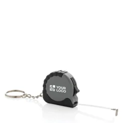 Gift Campaign Portachiavi in plastica riciclata e acciaio con metro a nastro 1M><noscript><img width=