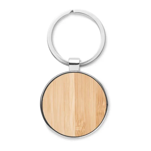 Gift Campaign Portachiavi naturali rotondi con anello Bamboo Round> Portachiavi In Legno