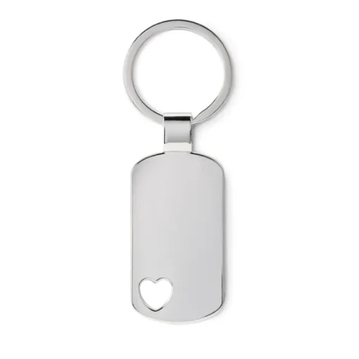 Gift Campaign Portachiavi personalizzato metallico e dettaglio cuore fustellato ILove> Portachiavi In Metallo