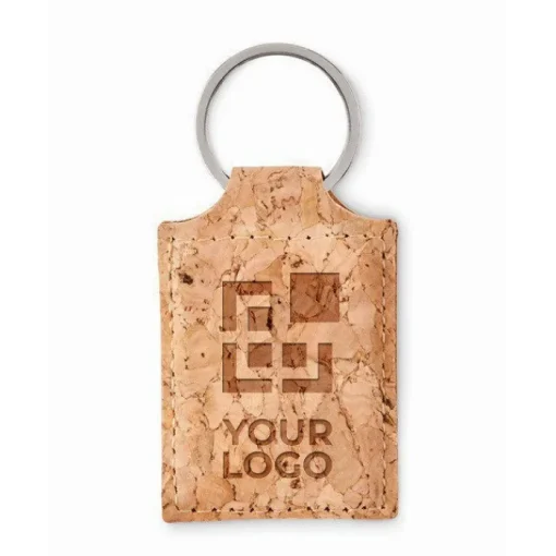 Gift Campaign Portachiavi promozionale morbido in sughero con anello Eco Rectangle> Portachiavi In Legno
