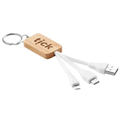 Gift Campaign Portachiavi promozionale naturale cavetti di ricarica USB BambooTech></noscript> Portachiavi In Legno