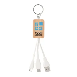 Gift Campaign Portachiavi promozionale naturale cavetti di ricarica USB BambooTech></noscript> Portachiavi In Legno