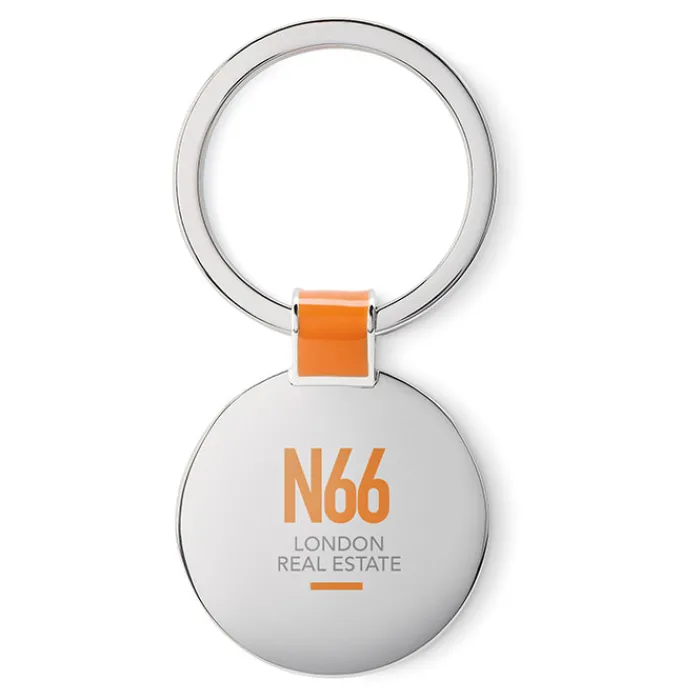 Gift Campaign Portachiavi promozionale metallo lucido rotondo per incisione Circle> Portachiavi In Metallo