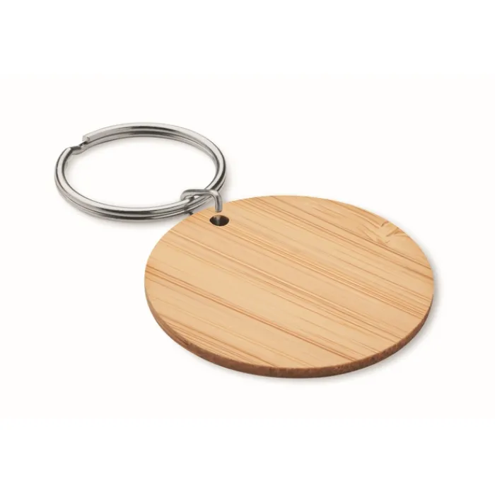 Gift Campaign Portachiavi promozionale in bambù rotondo Ø 4 cm e spesso 0,2cm> Portachiavi In Legno