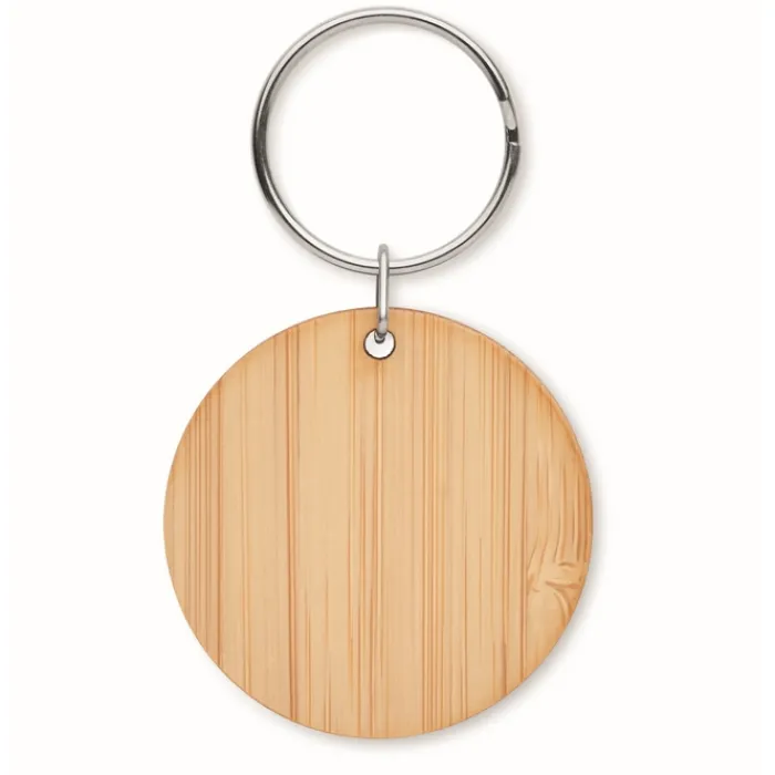 Gift Campaign Portachiavi promozionale in bambù rotondo Ø 4 cm e spesso 0,2cm> Portachiavi In Legno