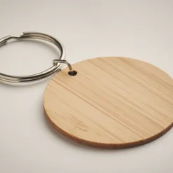 Gift Campaign Portachiavi promozionale in bambù rotondo Ø 4 cm e spesso 0,2cm><noscript><img width=