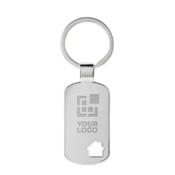 Gift Campaign Portachiavi promozionale in metallo con forma casa fustellata Casa><noscript><img width=