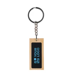 Gift Campaign Portachiavi rettangolare in bambù con superficie nera personalizzabile></noscript> Portachiavi In Legno