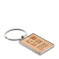 Gift Campaign Portachiavi rettangolare in bambù e lega di zinco Bamboo Rectangle></noscript> Portachiavi In Legno