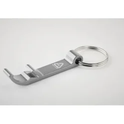 Gift Campaign Portachiavi riciclato con logo con apribottiglie Functional Recyclo></noscript> Portachiavi Apribottiglie