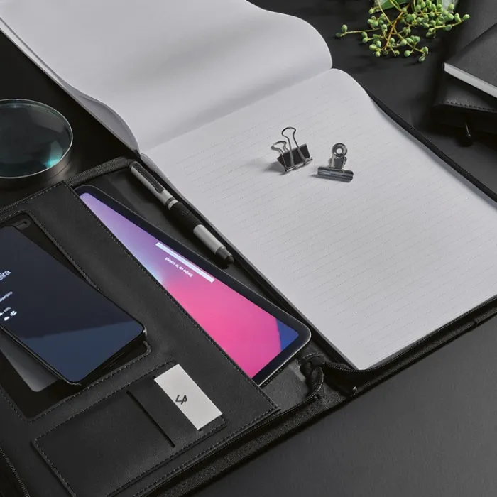 Gift Campaign Portadocumenti A4 in PU con zip, blocco e tasca per cellulare e tablet> Portadocumenti Personalizzati