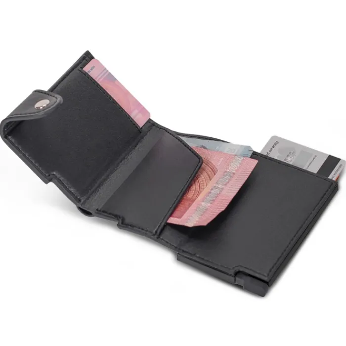 Gift Campaign Portafogli personalizzati in similpelle con portacarte con pulsante> Portafogli