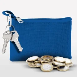 Gift Campaign Portamonete in poliestere colorato con anello portachiavi e cerniera></noscript> Portafogli