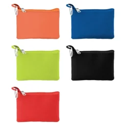 Gift Campaign Portamonete in poliestere colorato con anello portachiavi e cerniera></noscript> Portafogli