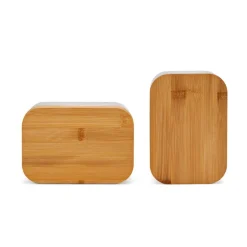 Gift Campaign Portapranzo doppio in acciaio inox riciclato e bambù con posate 980 ml></noscript> Porta Pranzo