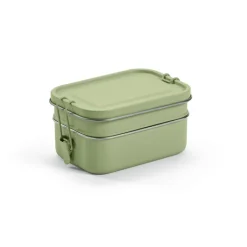 Gift Campaign Portapranzo doppio in acciaio inox riciclato con fibbie laterali 1,05l></noscript> Porta Pranzo