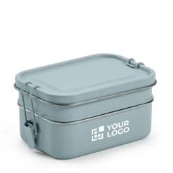 Gift Campaign Portapranzo doppio in acciaio inox riciclato con fibbie laterali 1,05l></noscript> Porta Pranzo