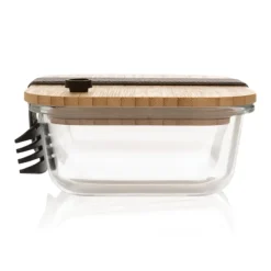 Gift Campaign Portavivande personalizzati in vetro con posate 750ml Crystal Clear><noscript><img width=