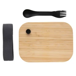 Gift Campaign Portavivande personalizzati in vetro con posate 750ml Crystal Clear><noscript><img width=