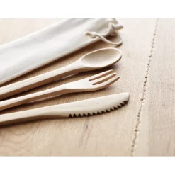 Gift Campaign Posate personalizzate economiche in bambù in sacchetto Bamboo></noscript> Altri Utensili Da Cucina
