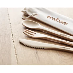 Gift Campaign Posate personalizzate economiche in bambù in sacchetto Bamboo></noscript> Altri Utensili Da Cucina