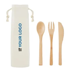 Gift Campaign Posate personalizzate economiche in bambù in sacchetto Bamboo></noscript> Altri Utensili Da Cucina