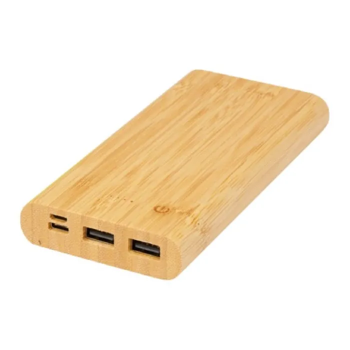 Gift Campaign Power bank da 10.000 mAh in bambù con 4 indicatori LED e 4 porte USB> Power Bank Personalizzati