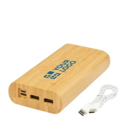 Gift Campaign Power bank da 20.000 mAh in bambù con 4 indicatori LED e 4 porte USB></noscript> Power Bank Personalizzati