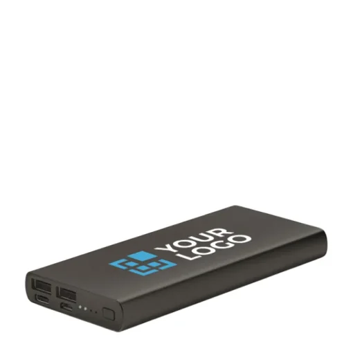 Gift Campaign Power bank da 10.000 mAh indicatore luminoso con logo Duo> Power Bank Personalizzati