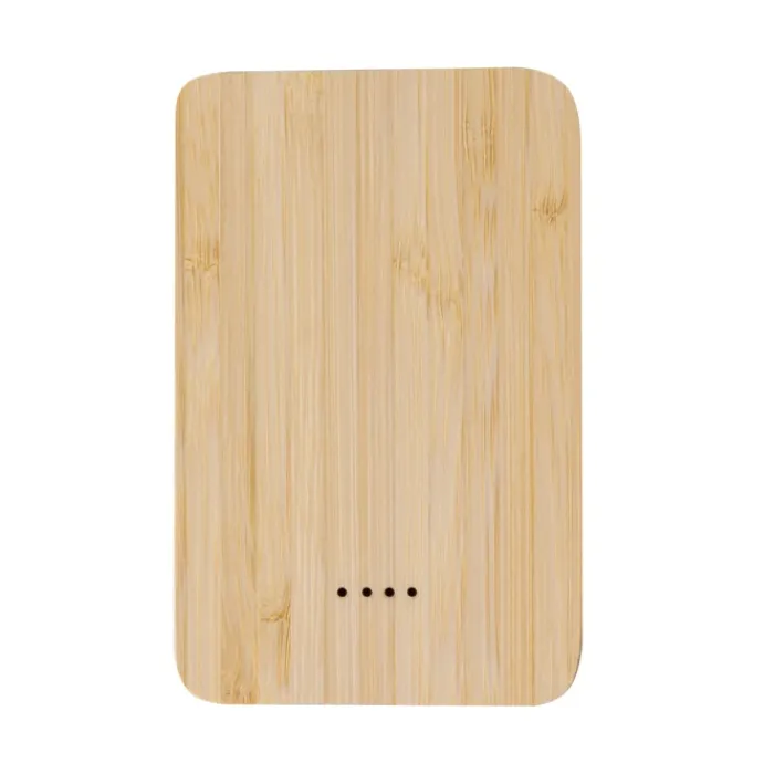 Gift Campaign Powerbank rettangolare in alluminio riciclato e bambù da 5.000 mAh> Power Bank Personalizzati