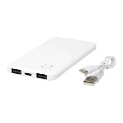 Gift Campaign Powerbank sottile da 4.000 mAh con 2 porte USB A ed una tipo C></noscript> Power Bank Personalizzati