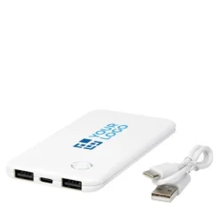 Gift Campaign Powerbank sottile da 4.000 mAh con 2 porte USB A ed una tipo C></noscript> Power Bank Personalizzati