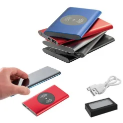 Gift Campaign Powerbank wireless da 4.000 mAh in alluminio Powercard Chargepad><noscript><img width=
